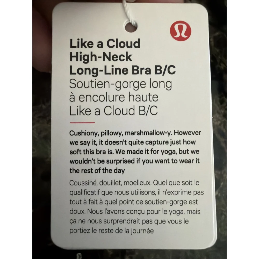 LULULEMON LIKE A CLOUD HIGH NECK LONG LINE BRA B/C MEDIUM OLIVE COLOR SIZE 4 NWT